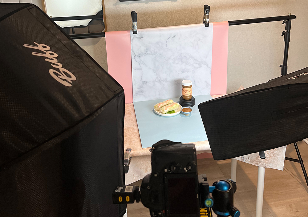 Remote product photoshoot planning and styling setup